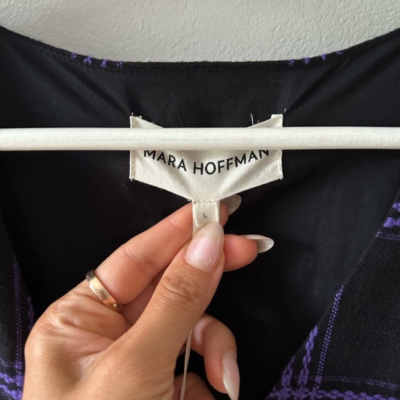 Mara Hoffman Aviva Dress in Black with Purple Embroidery - Picture 5 of 6